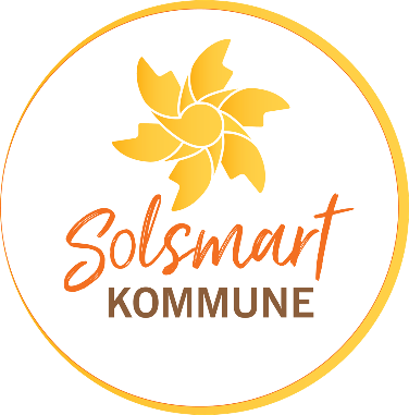 Logo med en sol og Navnet Solsmart kommune - Klikk for stort bilde